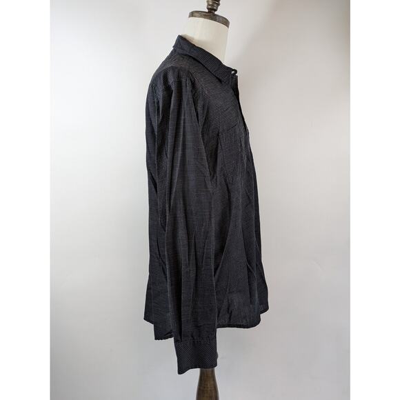 American Rag Mens XL Shirt Button Up Long Sleeve Black White Polka Dot Pearl - Picture 4 of 7